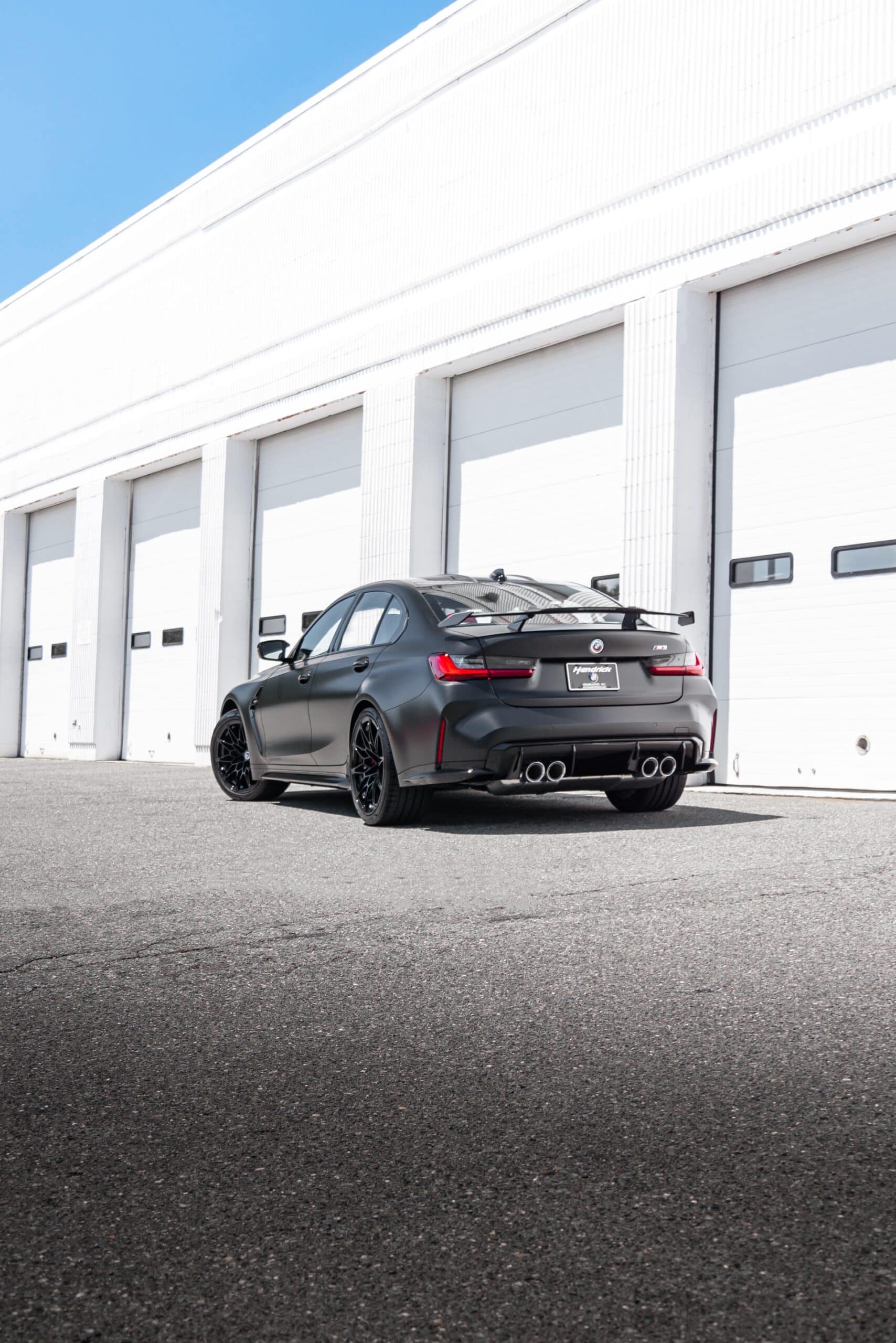 This Frozen Black 2022 BMW M3 gets a racing wing from M Performance