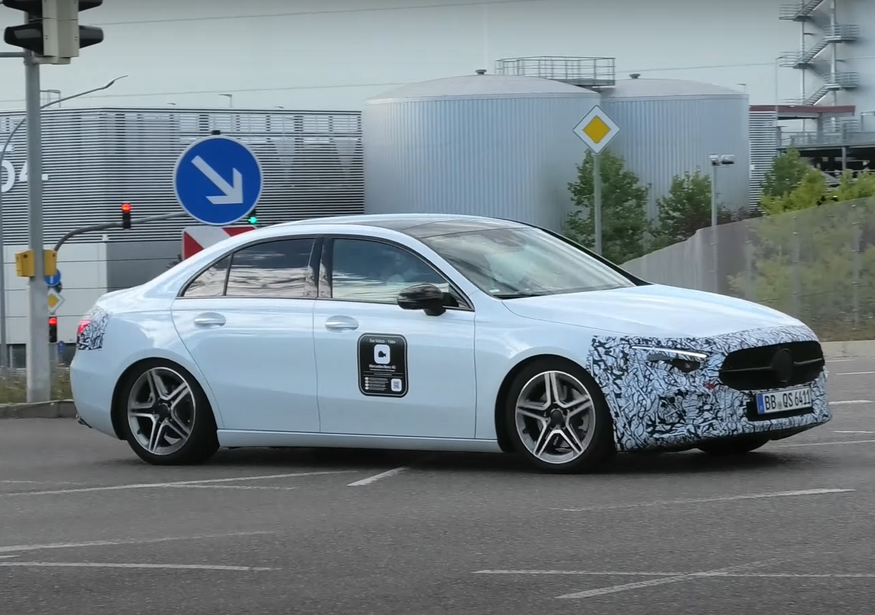 Facelifted Mercedes-Benz A-Class Sedan and Hatchback Spied in Traffic