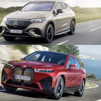 First static comparison Mercedes EQE SUV vs BMW iX