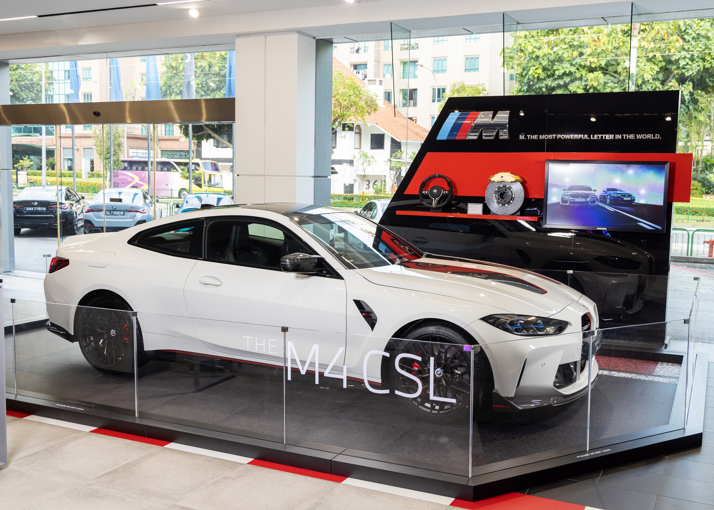 BMW M4 CSL Displayed In Singapore Wearing Alpine White Paint