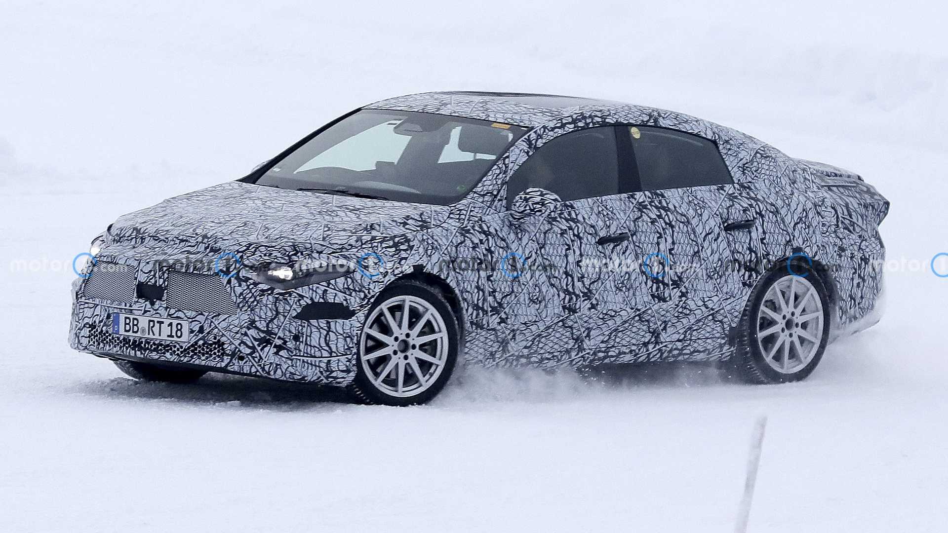 Next-Gen Mercedes-Benz EQA Electric Sedan Spied on the Snow
